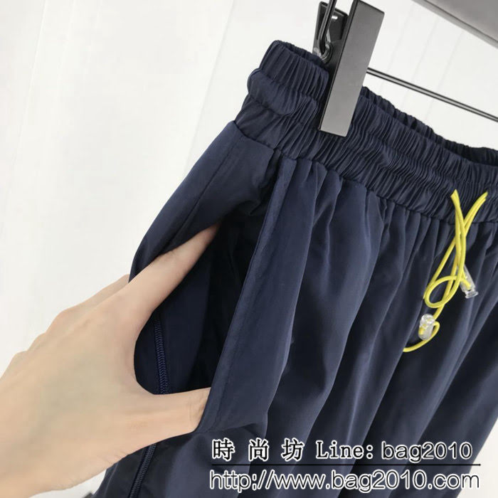 CHANEL香奈兒 18ss新款 中古系列橡膠章 藏藍色休閒褲 男女同款 ydi1128